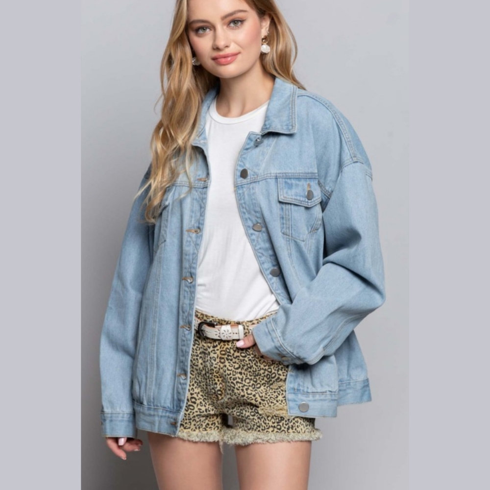 Pearl Embellished LOVE denim jean blogger jacket - Picture 3 of 7